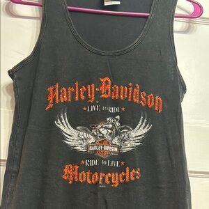 Harley-Davidson Black and Orange Graphic Tank